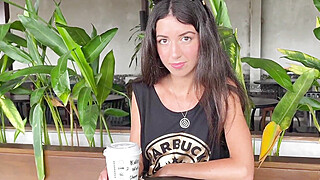 Crazy CUMWALK in STARBUCKS - Blowjob in Public Toilet, Drinking coffee with... Porn Video