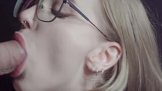 Close Up: Blowjob from Moaning Schoolgirl Pulsating Cock Cum in Mouth Porn Video