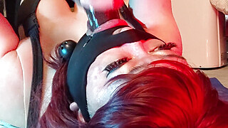 Pumping and Gagging Porn Video