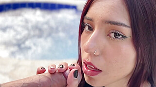 Fucking with a delicious "paisa" in the pool! - Azalefoox Porn Video