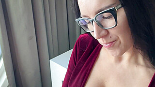 Hard fucked a whore in a corduroy dress in front of the window Porn Video