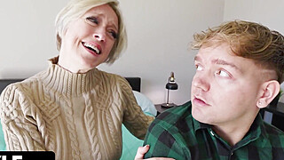Big Titted Stepmom Lets Hung Stepson Pound the Fuck Out of Her Tight Pussy - Porn Video