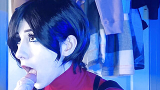 Ada wong uses Leon for sex, gives footjob and pounds big oiled ass Porn Video
