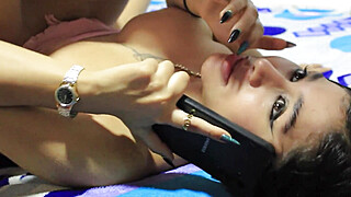 Big titted latina babe gets fucked while talking on the cell phone with her... Porn Video