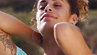 Latina stripping and meditating outdoor Porn Video