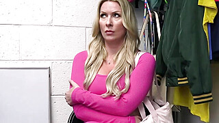 Hot milf busted with stolen yoga stuff Porn Video