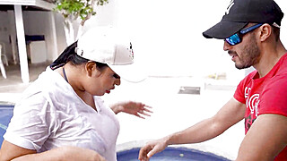 My boss helps me out of the pool and convinces me to fuck him! Laluceroficial Porn Video