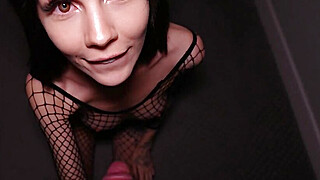 petite babe in a fishnet fucked hard against the wall - Fox Alina Porn Video