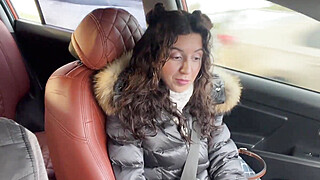 Risky Public Sex in the Car Huge Cum on Face and Cumwalk in metro Porn Video