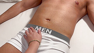 Humping my Boyfriend till he cum in Boxers Porn Video