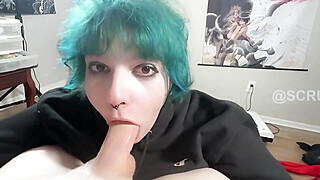 Emo Girl Uses Throat and Huge Tits to Milk Big Dick and Gets Facial Porn Video