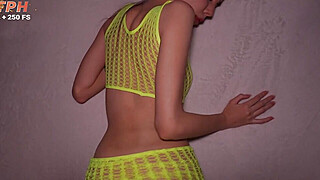 inserted a dick from behind to a petite girl right through the fishnet - Fox... Porn Video
