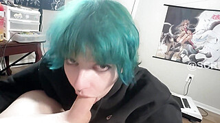 Emo Girl Uses Throat and Huge Tits to Milk Big Dick and Gets Facials