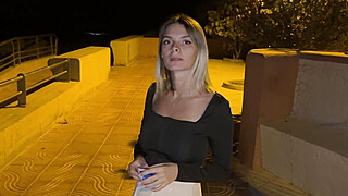 Outdoor fuck with a stranger who is not wearing underwear, passers-by... Porn Video