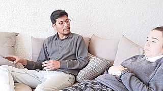 Stepdad teaches his stepdaughter HOW TO HAVE SEX Porn Video