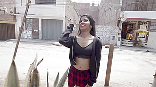 Shy 18 year old petite Latina gets fucked by a kinky stranger from Peru. Porn Video