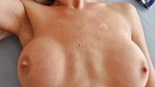 Horny husband woke up his wife in the morning and covered wife's shaved pussy... Porn Video