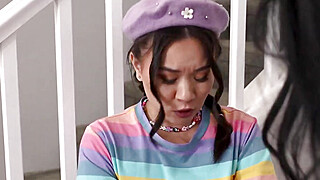 Asian gfs in latex and maid costume sharing hard dick Porn Video