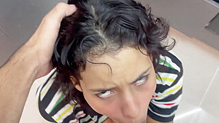 My little stepsister offers me rough sex in exchange for fixing a prank she did.