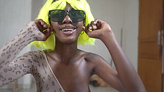 Her skinny ebony body and tits are perfect and she is also goofy Porn Video