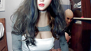 Emily's Masks Pt5! Female doll masked Jill plays with her sexy rubber pussy... Porn Video