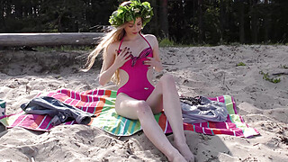 Risky Public Masturbating On A Beach With Drone Porn Video