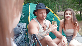 RIM4K. Swap wives, mutual rimming and anal fuck in the forest Porn Video