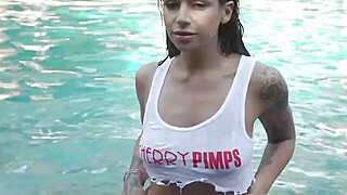 Big Tits April Olson Masturbates Poolside with Her Vibrator and Fucks Her Ass... Porn Video