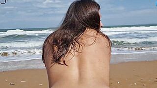 Sex on the naked beach with a dissolute bitch, doggystyle for the first time... Porn Video