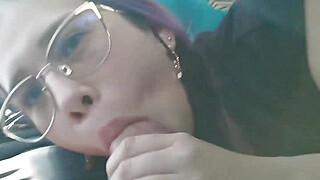 Blowjob and fucking with creampie in public service bus - BlakeProductions Porn Video