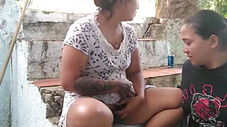 BIG ASS BRUNETTE CAUGHT SUCKING PUSSY UNDER HER SKIRT OUTDOORS UNTIL ORGASM Porn Video