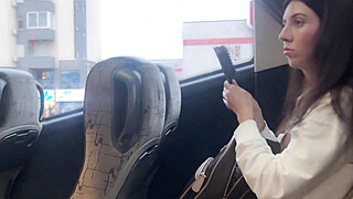 Public Dick Flashing - Girl saw my dick on the bus and helped me cum with her... Porn Video