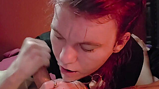 Cute submissive girl gives Daddy sloppiest blowjob EVER! Porn Video