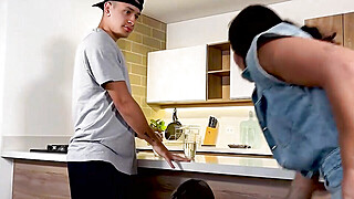 Naty Delgado and Salome Gil fever up the kitchen with a threesome! fledgling... Porn Video