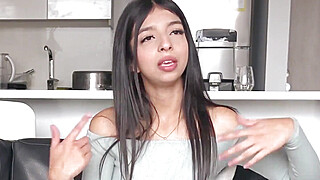 Cute 18yo Brunette Latina Pussy SLAMMED In Amateur Modeling Casting Porn Video