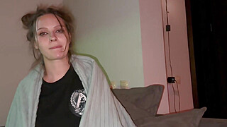 Stepsis gave a deep throat and got cum on her face. Lost bet, now she's a XXX! Porn Video