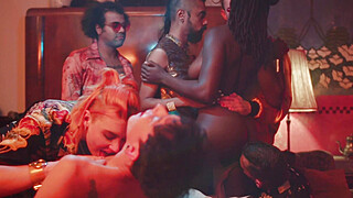 Stunning Bebe and Muriel's Trippy 5 cock orgy GANGBANG Porn Video