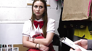 Coed tries to steal rubber from store Porn Video