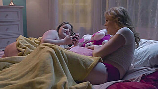 My trans gf lies there with a big boner Porn Video