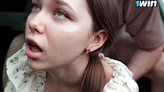 Step sister Deluxe_Bitch gives a blow-job for a ride, then gets plumbed in... Porn Video