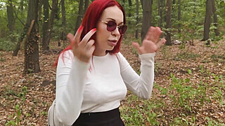 Step Mom Shares Sleeping Bag with Step Son in Forest—Hot Handjob to Facial! Porn Video