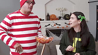 Trick or treat foursome with girlfriends Porn Video