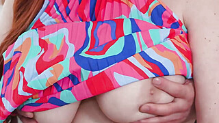 Freeusing redhead MILFs big boobies during online call Porn Video