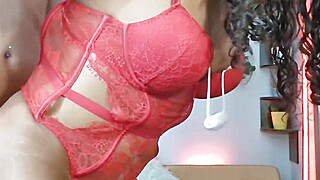 Nerd shemale eagerly sucks big Latino cock deep. Porn Video