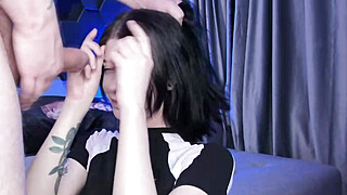 Brunette Babe Sloppily Sucking Dick Porn Video