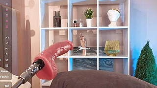 Blonde Babe Rides Fucking Machine Porn Video