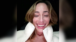 Busty MILF with Amazing Boobs Masturbates in Car Porn Video