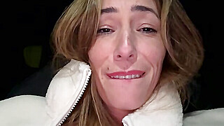 Busty MILF with Amazing Boobs Masturbates in Car Porn Video