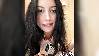 Inked Goth Girl with Pigtails Strips & Toys in Shower Porn Video