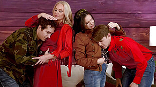 Stepmoms lustful nature revealed to the guys Porn Video